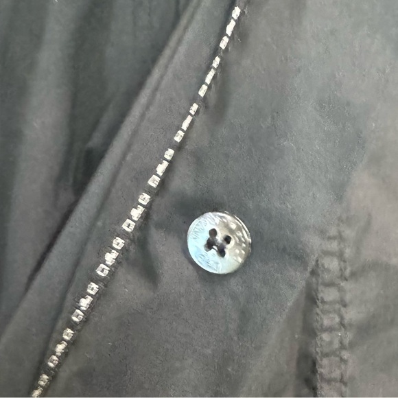 D & G Dolce & Gabbana Logo Cotton Trim Button Top Shirt Long Sleeve Black 54 - Picture 15 of 16